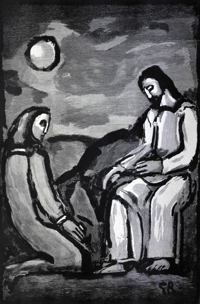 34	ジョルジュ・ルオー　「受難」より キリストの弟子　1936　木版画　29.5x19.5cm　ed. 245